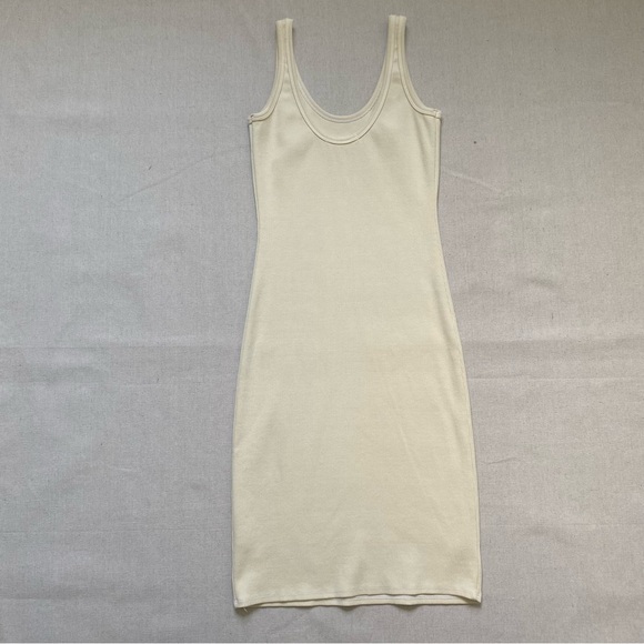 Perfect White Tee Ribbed Sleeveless Midi Blondy Dress - Picture 8 of 13